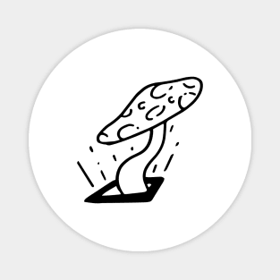 Forest Mushroom Growing From The Ground Doodle Art Magnet